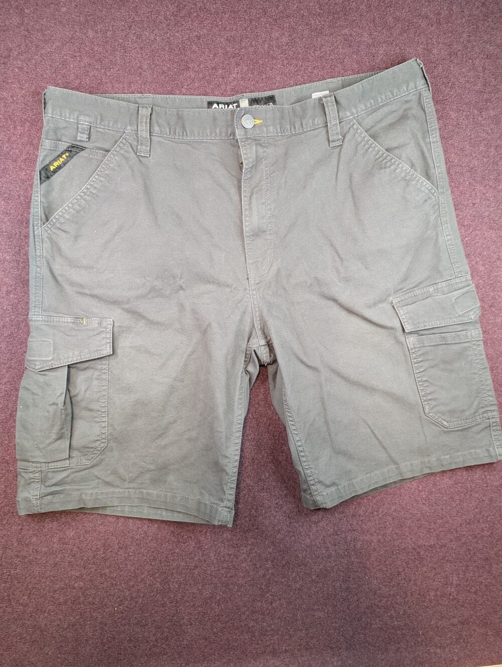 Men's Ariat Rebar M4 Work Shorts, Grey - Size 40/11